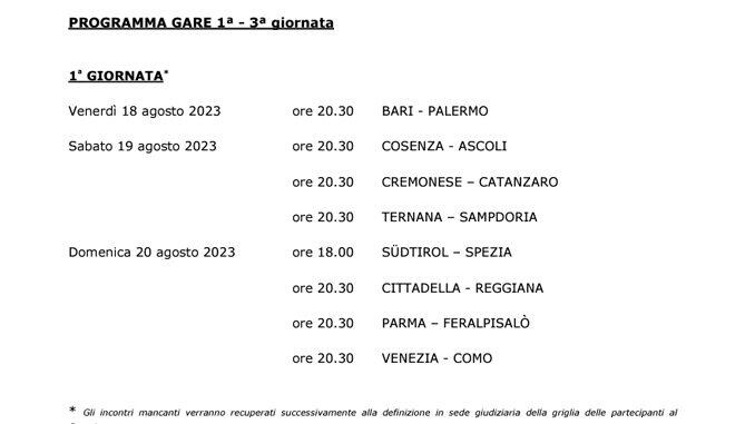 Campeonato italiano Serie B define rodadas iniciais com só 8 jogos
